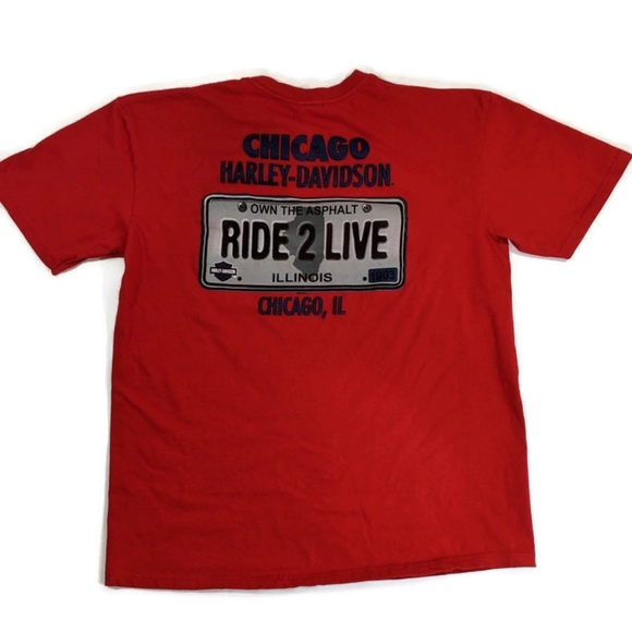 Harley-Davidson Dealership T-shirt Chicago Red XL - Picture 3 of 6